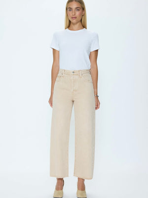 Tate Crop High Rise Bowed Wide Leg Jean-Dune