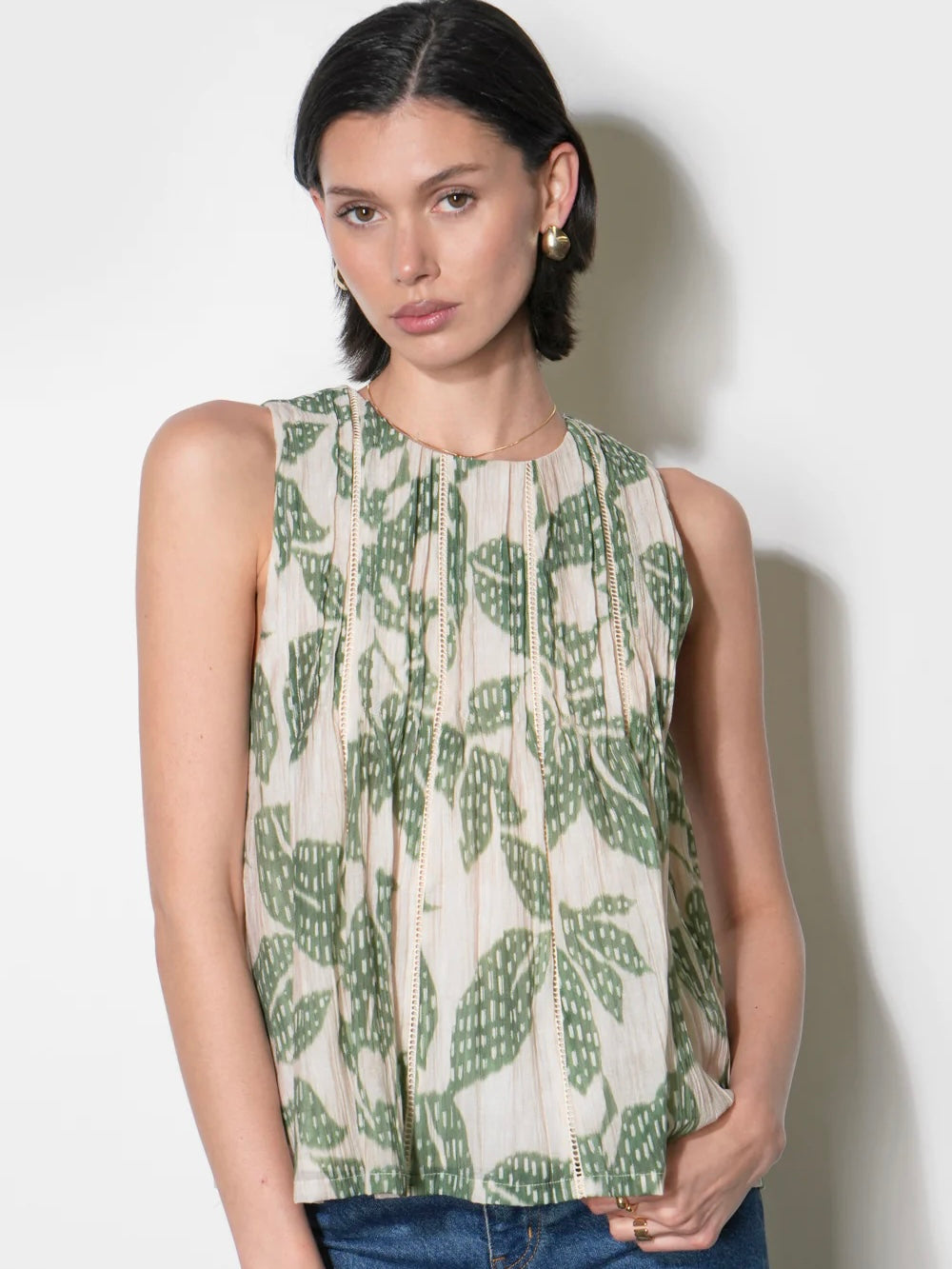 Elaine Sleeveless Pintuck Top