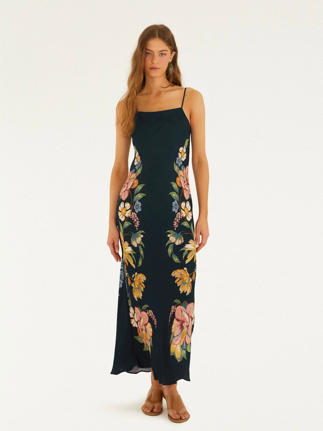 Maira Floral Dark Blue Maxi Dress