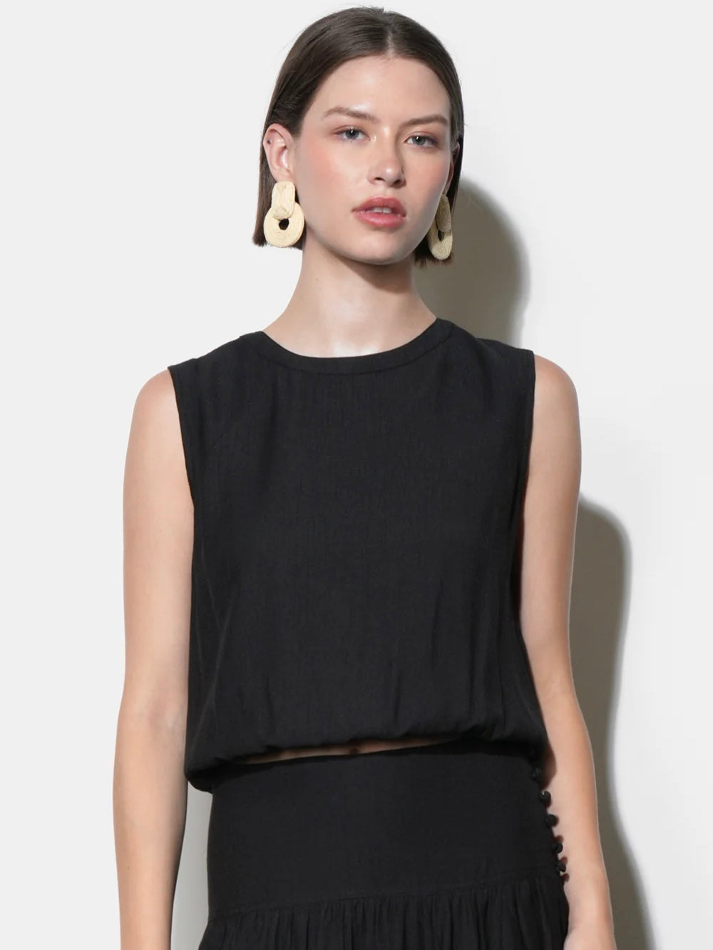 Maya Back Button Up Bubble Top