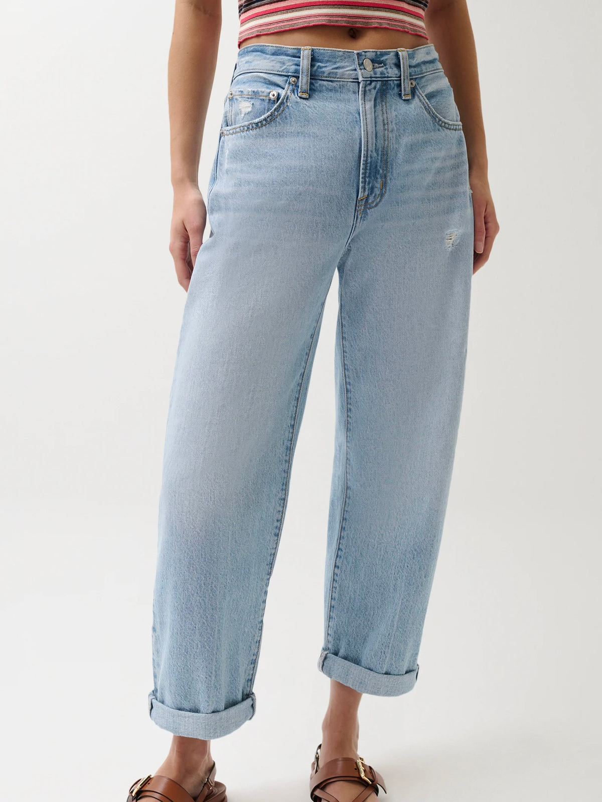 Donny Rolled Hem Boyfriend Jean-Old Blues