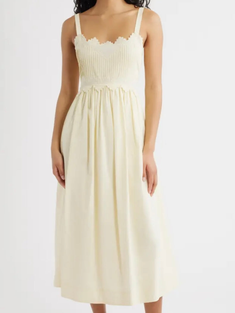 Embroidered Sleeveless Cotton Midi Dress – Swish Avenue
