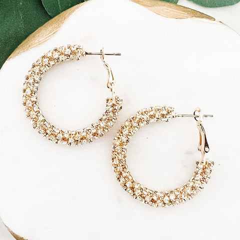 Gold Sparkle Hoops