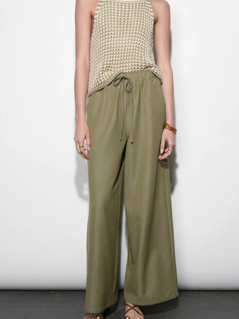 Paisley Wide Leg Pull On Pants