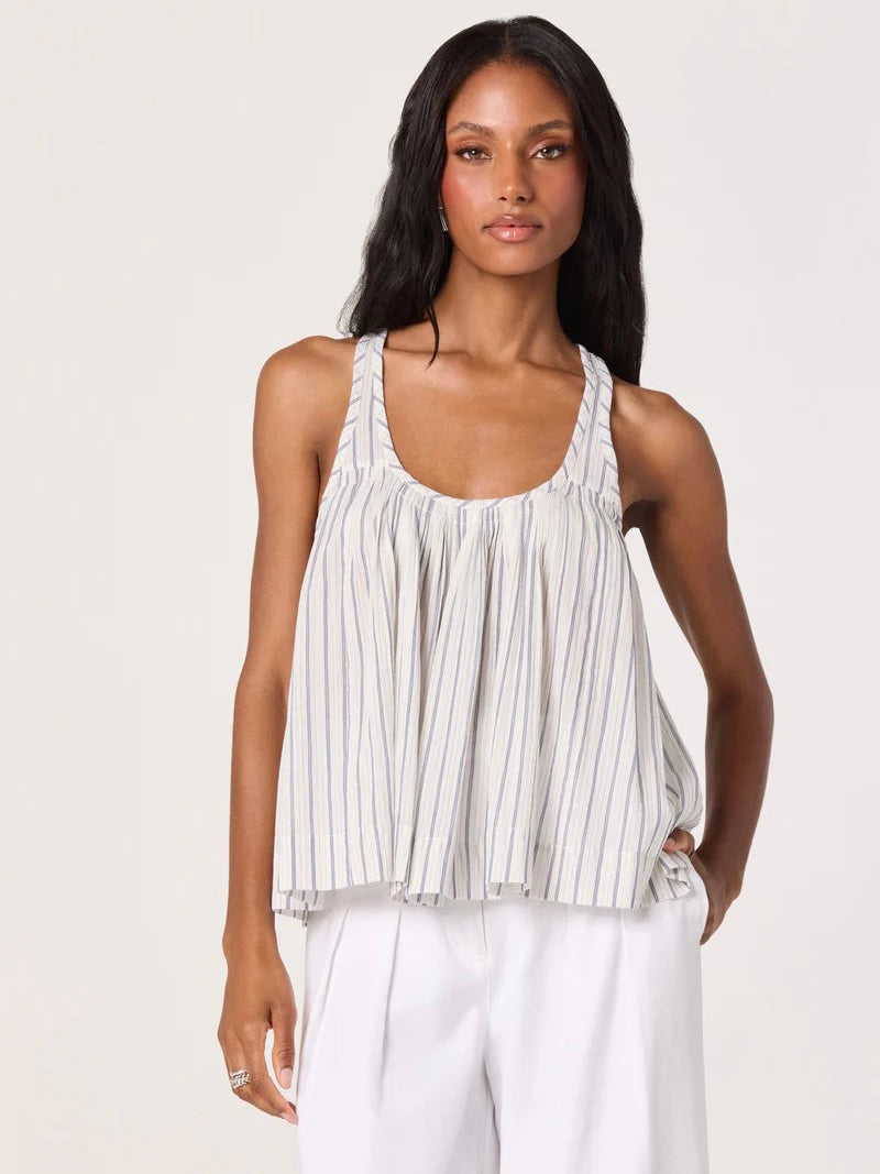 Aggie Stripe Pleated Racerback Tank