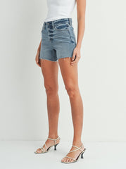 Raw Hem Denim Shorts