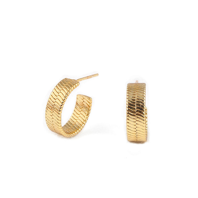 Herringbone Hoop Earrings