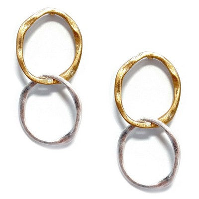 Abstract Gold Silver Earrings