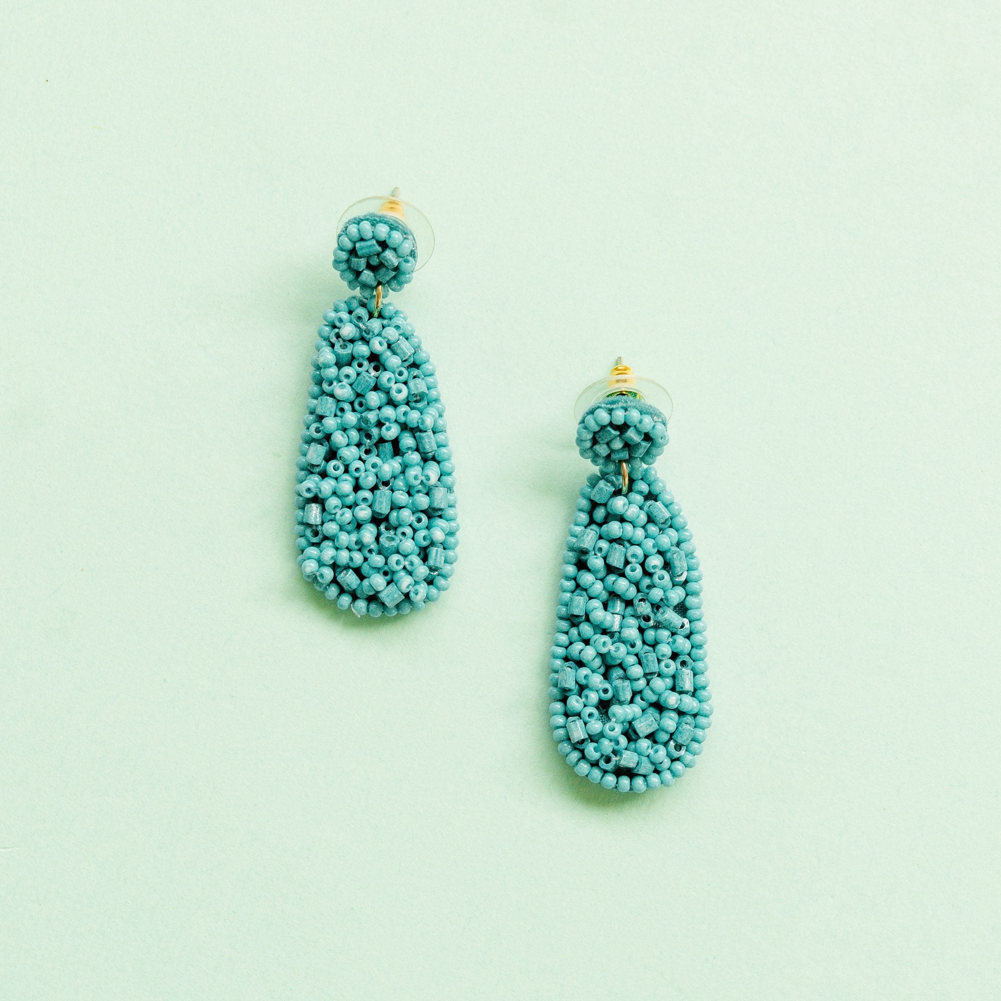 Turquoise Seed Bead Post Earrings