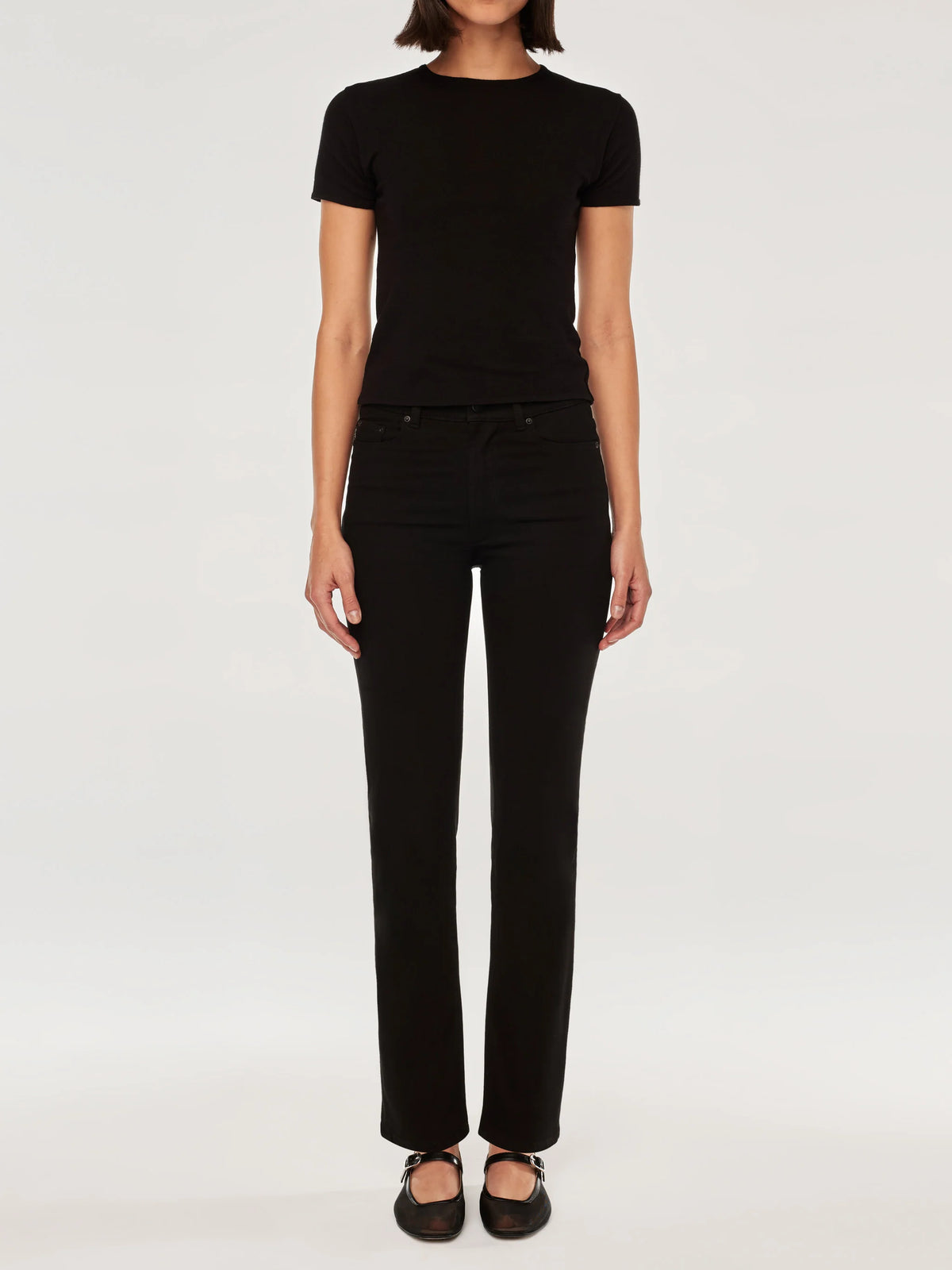 Halle Straight High Rise Instasculpt™ 29" Jeans-Black Peach
