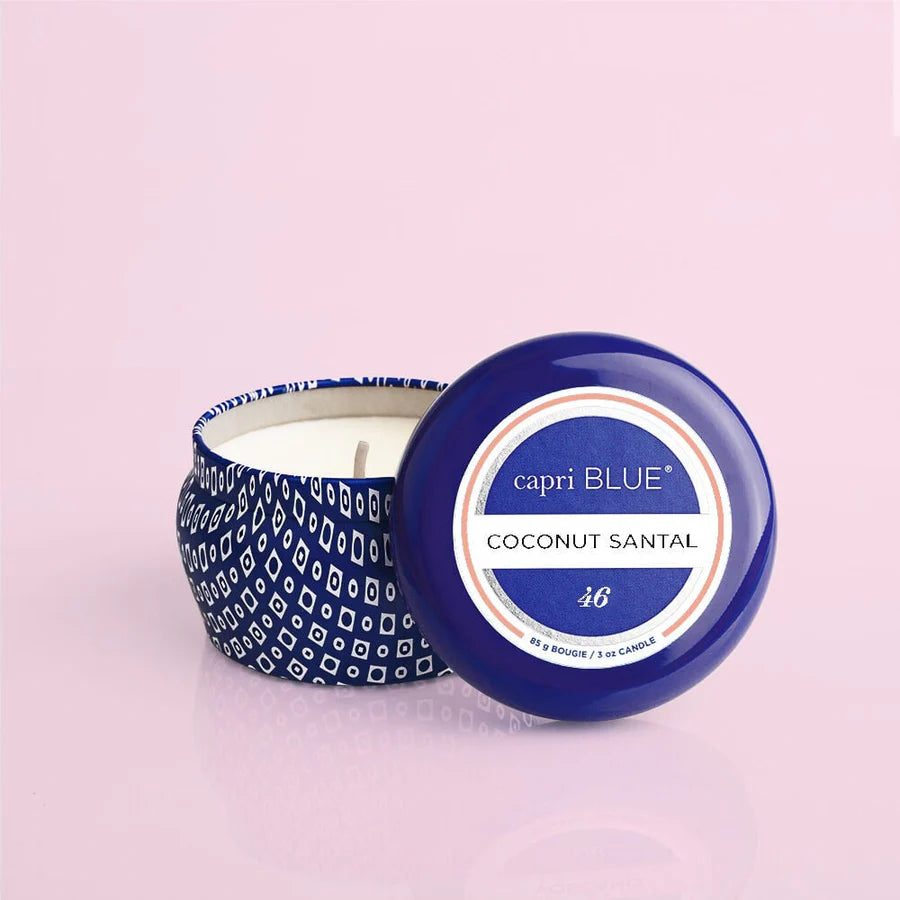 Coconut Santal Blue Mini Tin Candle, 8.5 oz