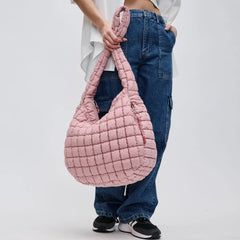 Quilted Puffer Nylon Hobo Bag