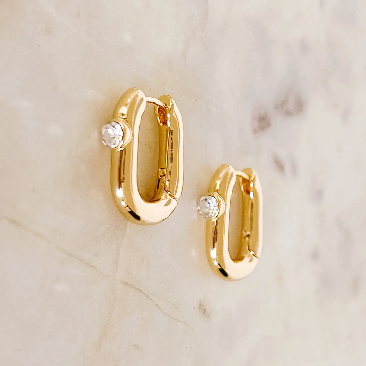 Stone Huggie Earrings