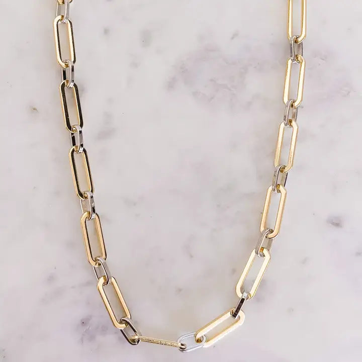 Mixed Metal Chain Necklace