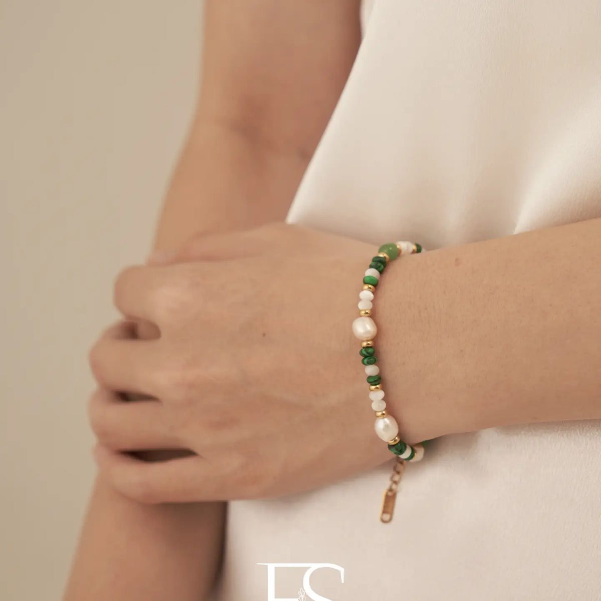 Gold Rainbow Beaded Bracelet