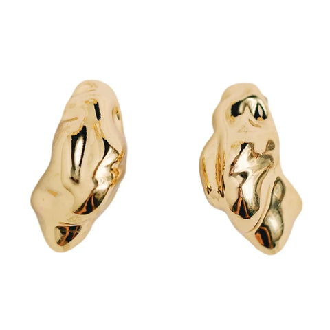 Crumpled Gold Statement Hoops